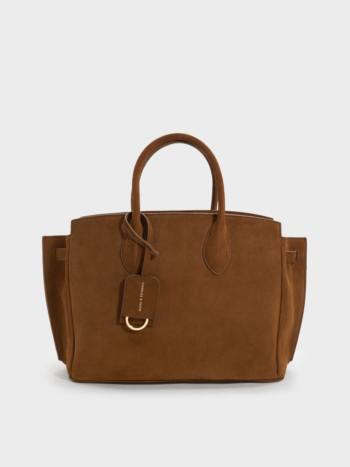 Large Ginevra Tote Bag - Pecan Brown | CHARLES & KEITH