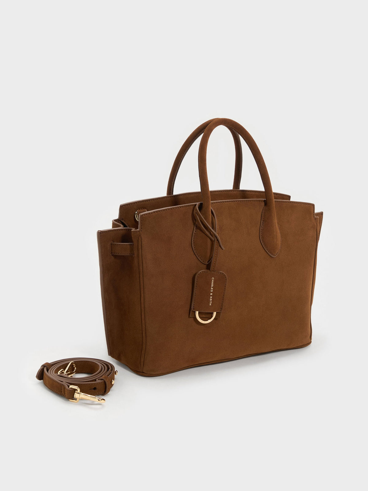Large Ginevra Tote Bag - Pecan Brown | CHARLES & KEITH