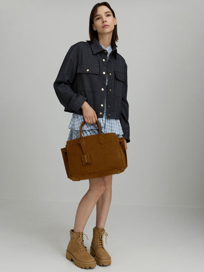 Large Ginevra Tote Bag - Pecan Brown | CHARLES & KEITH