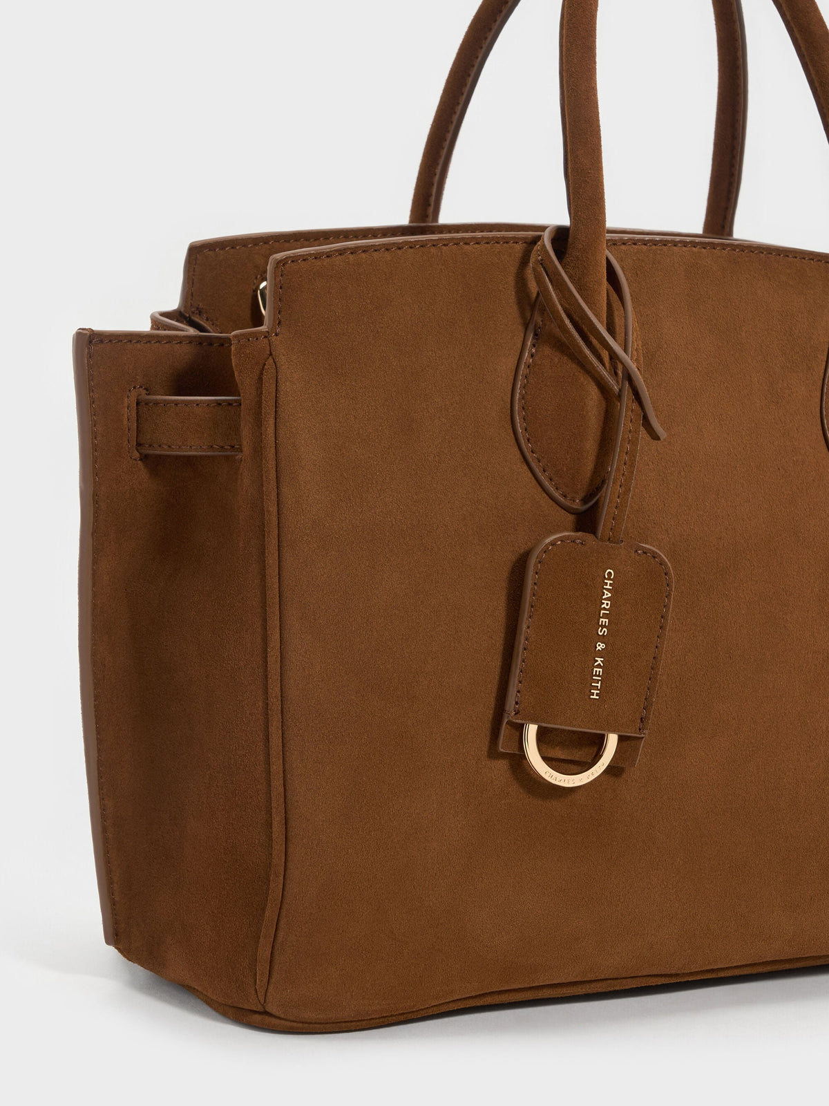 Large Ginevra Tote Bag - Pecan Brown | CHARLES & KEITH