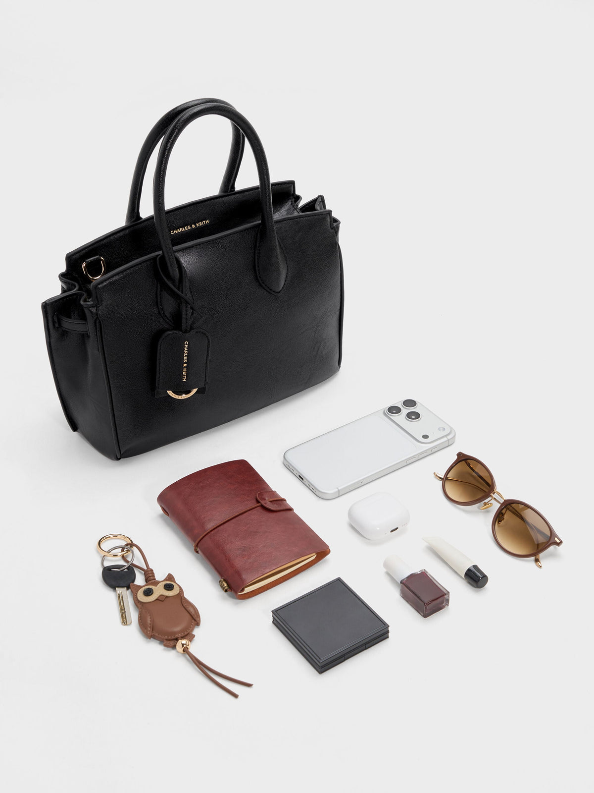 Ginevra Tote Bag - Black | CHARLES & KEITH
