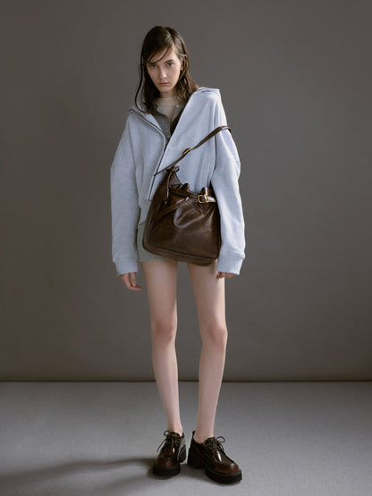 Victoria Belted Hobo Bag - Distressed Coffee | CHARLES & KEITH