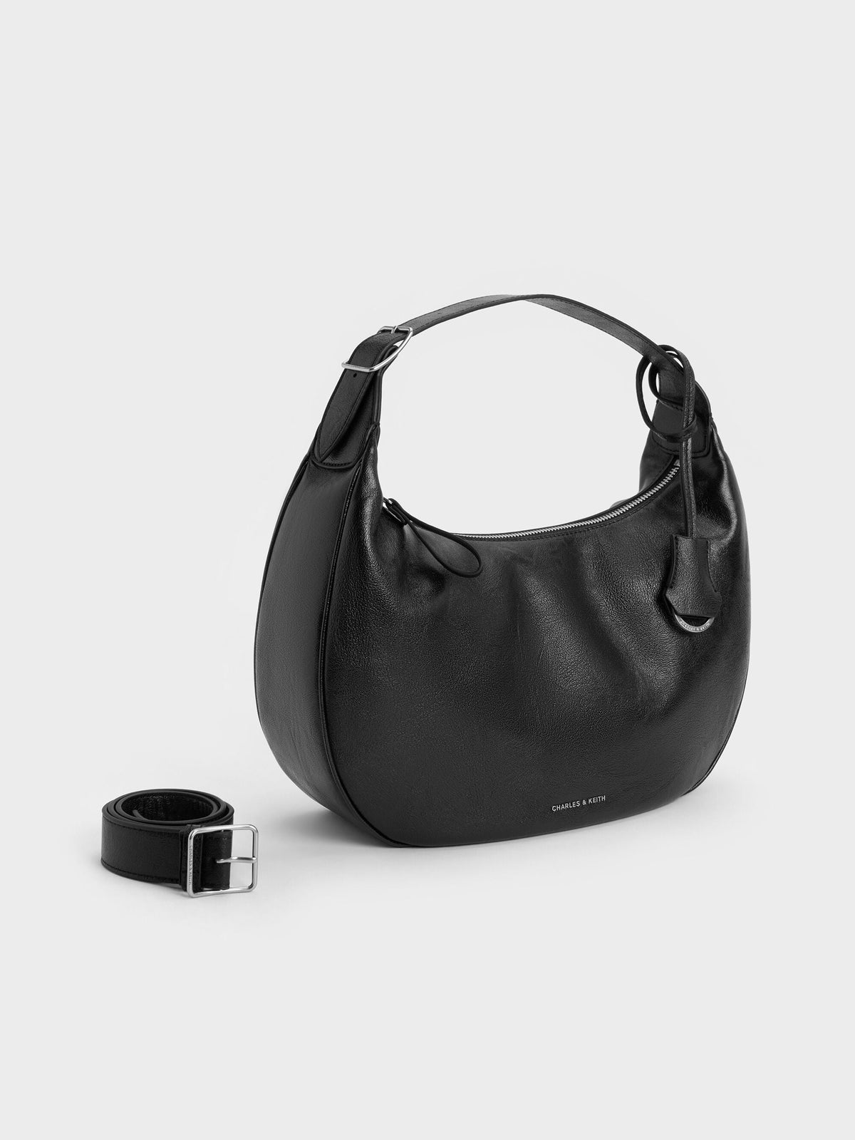 Large Vega Hobo Bag - Noir | CHARLES & KEITH