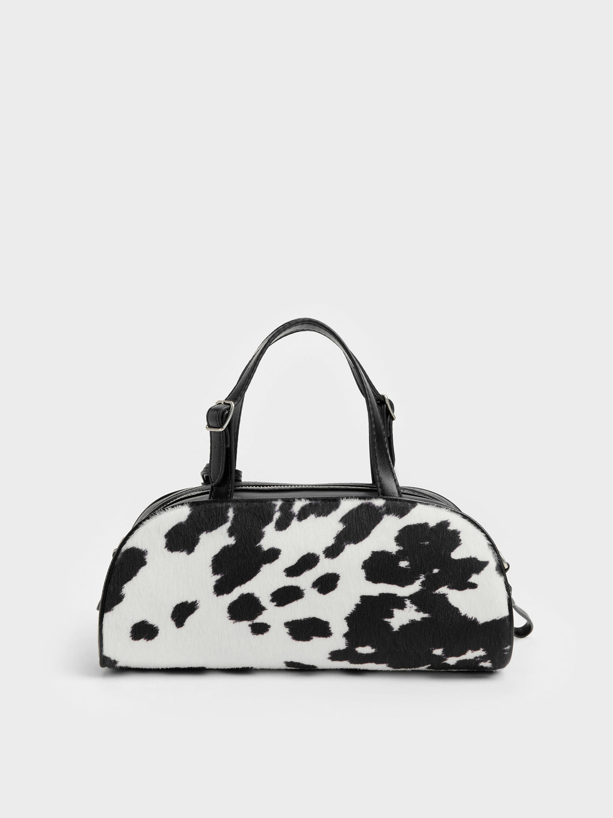Vega Furry Cow-Print Elongated Bowling Bag - Multi | CHARLES & KEITH
