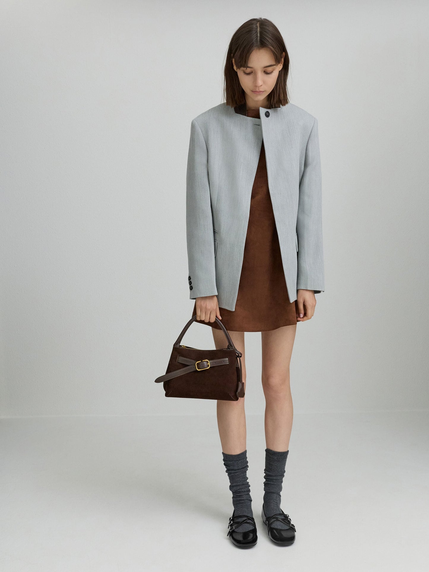 Victoria Belted Top Handle Bag - Espresso Brown | CHARLES & KEITH