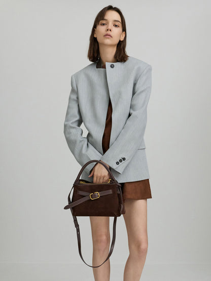 Victoria Belted Top Handle Bag - Espresso Brown | CHARLES & KEITH