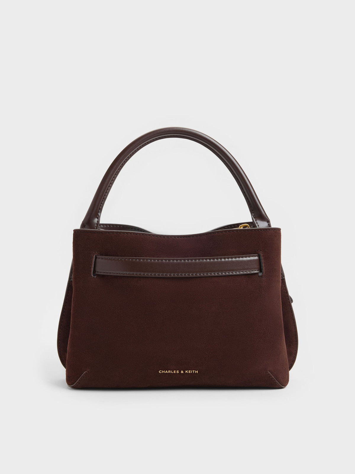 Victoria Belted Top Handle Bag - Espresso Brown | CHARLES & KEITH