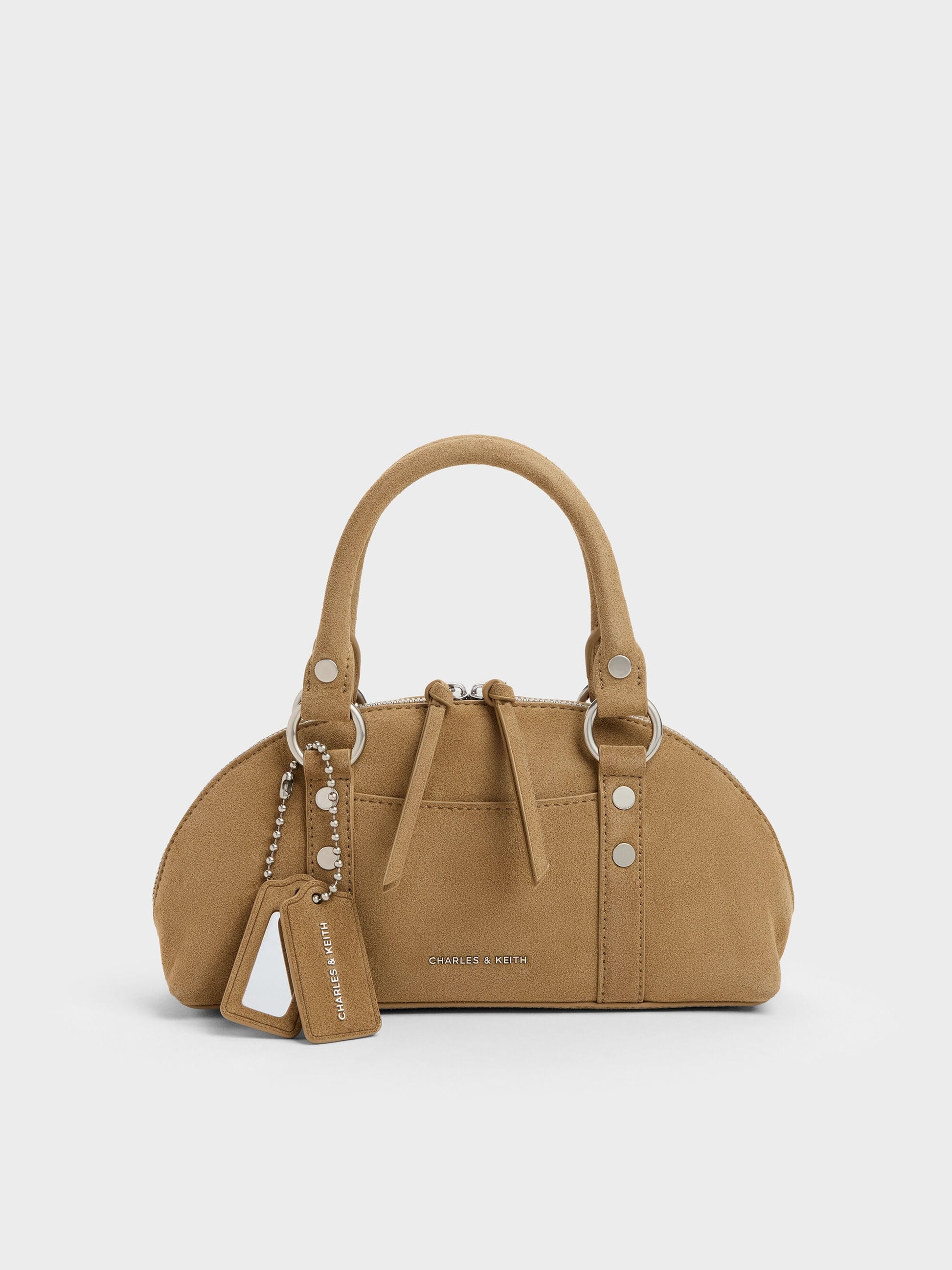 Tatiana Studded Bowling Bag - Sand | CHARLES & KEITH