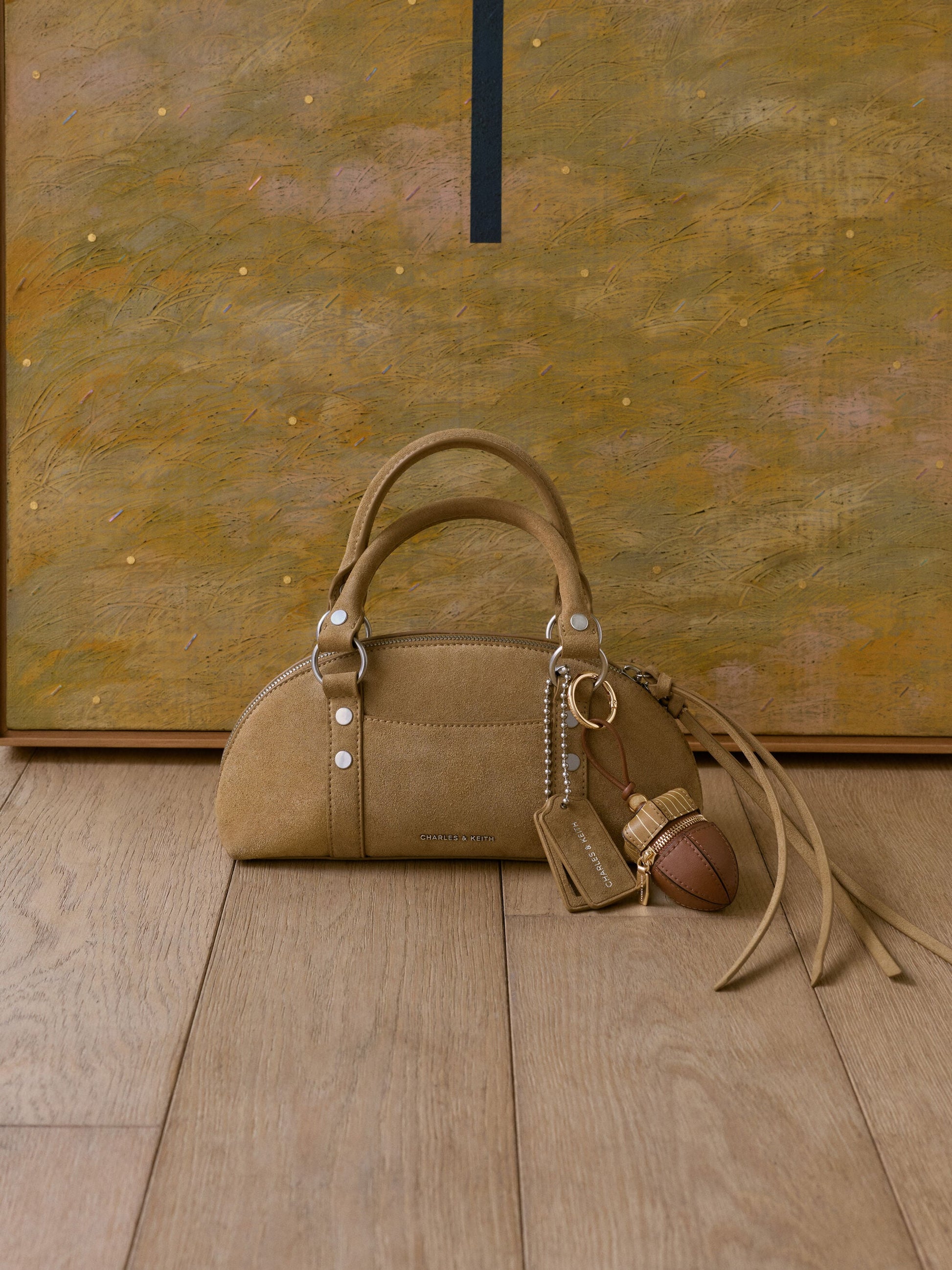 Tatiana Studded Bowling Bag - Sand | CHARLES & KEITH