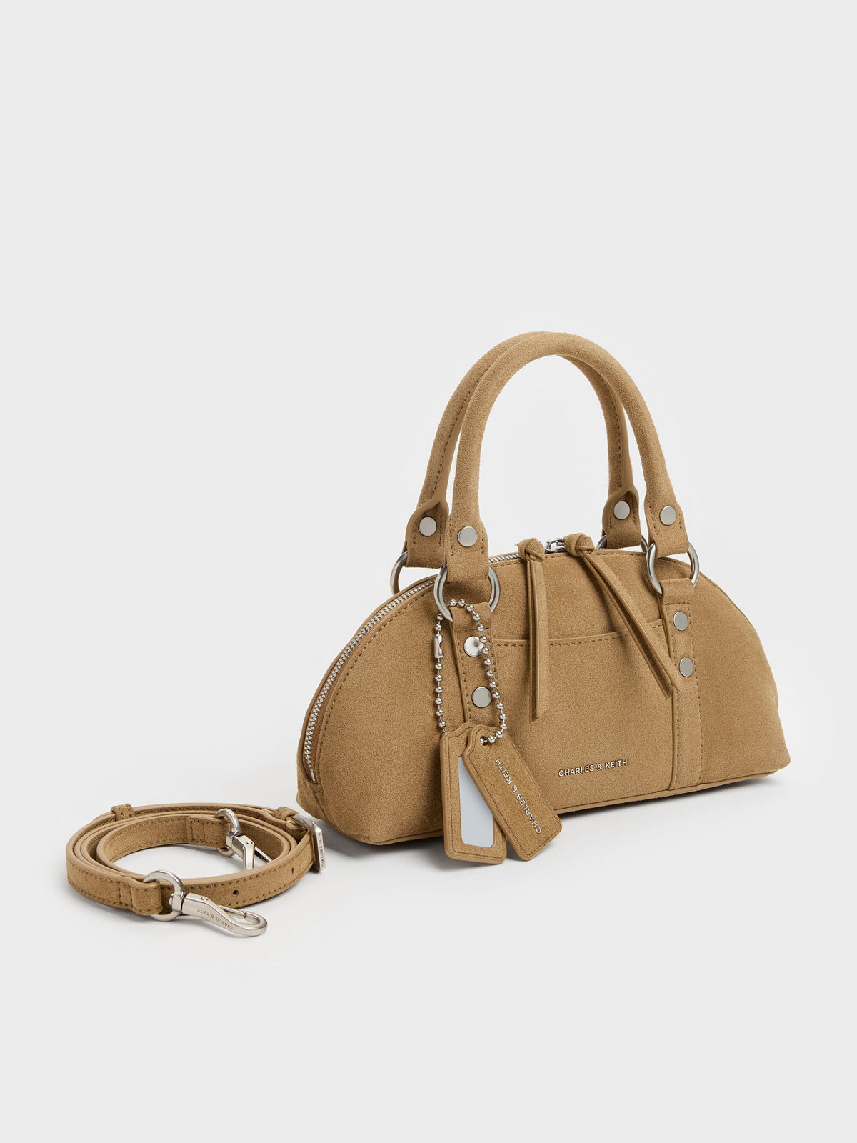 Tatiana Studded Bowling Bag - Sand | CHARLES & KEITH