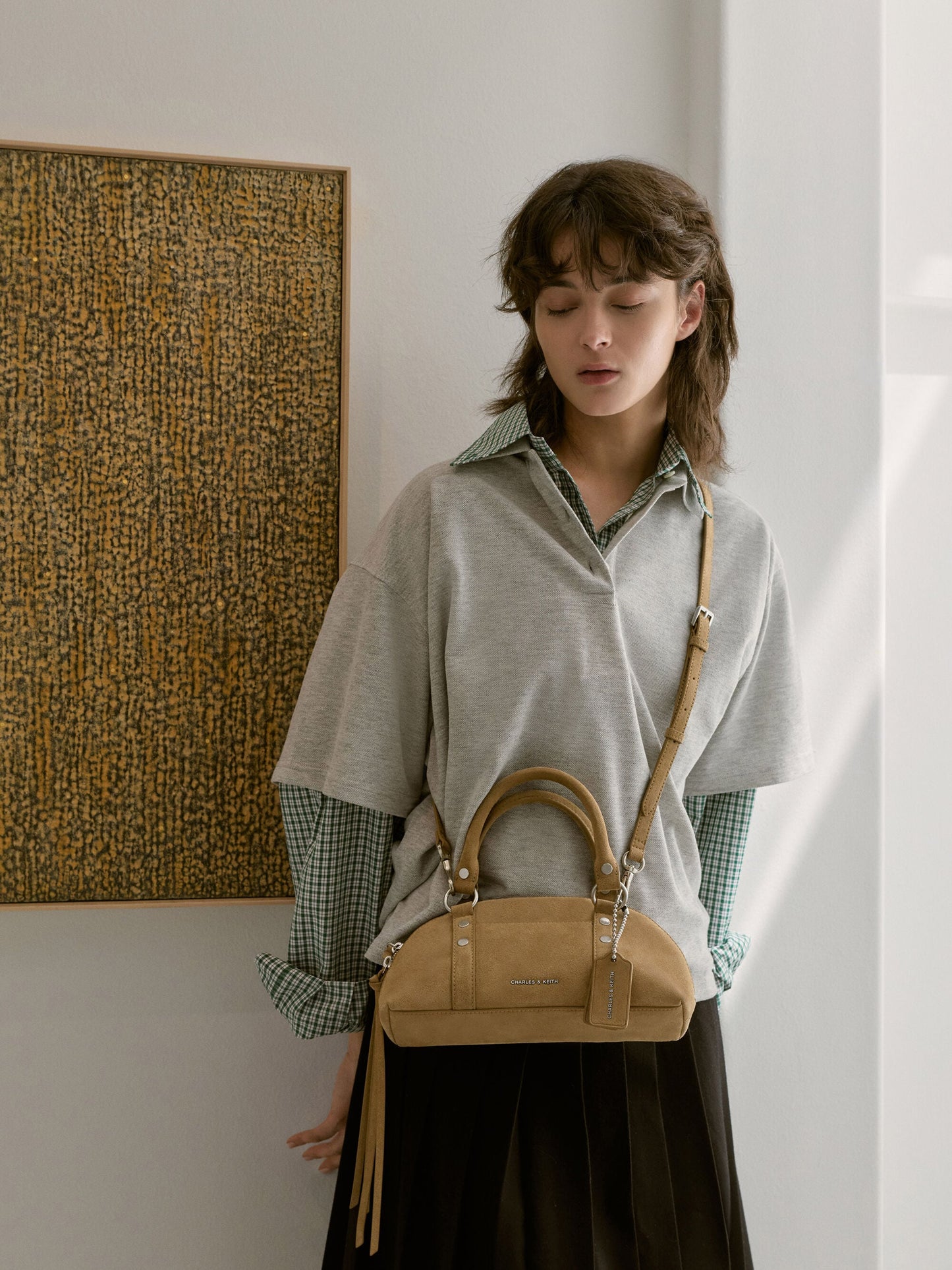 Tatiana Studded Bowling Bag - Sand | CHARLES & KEITH