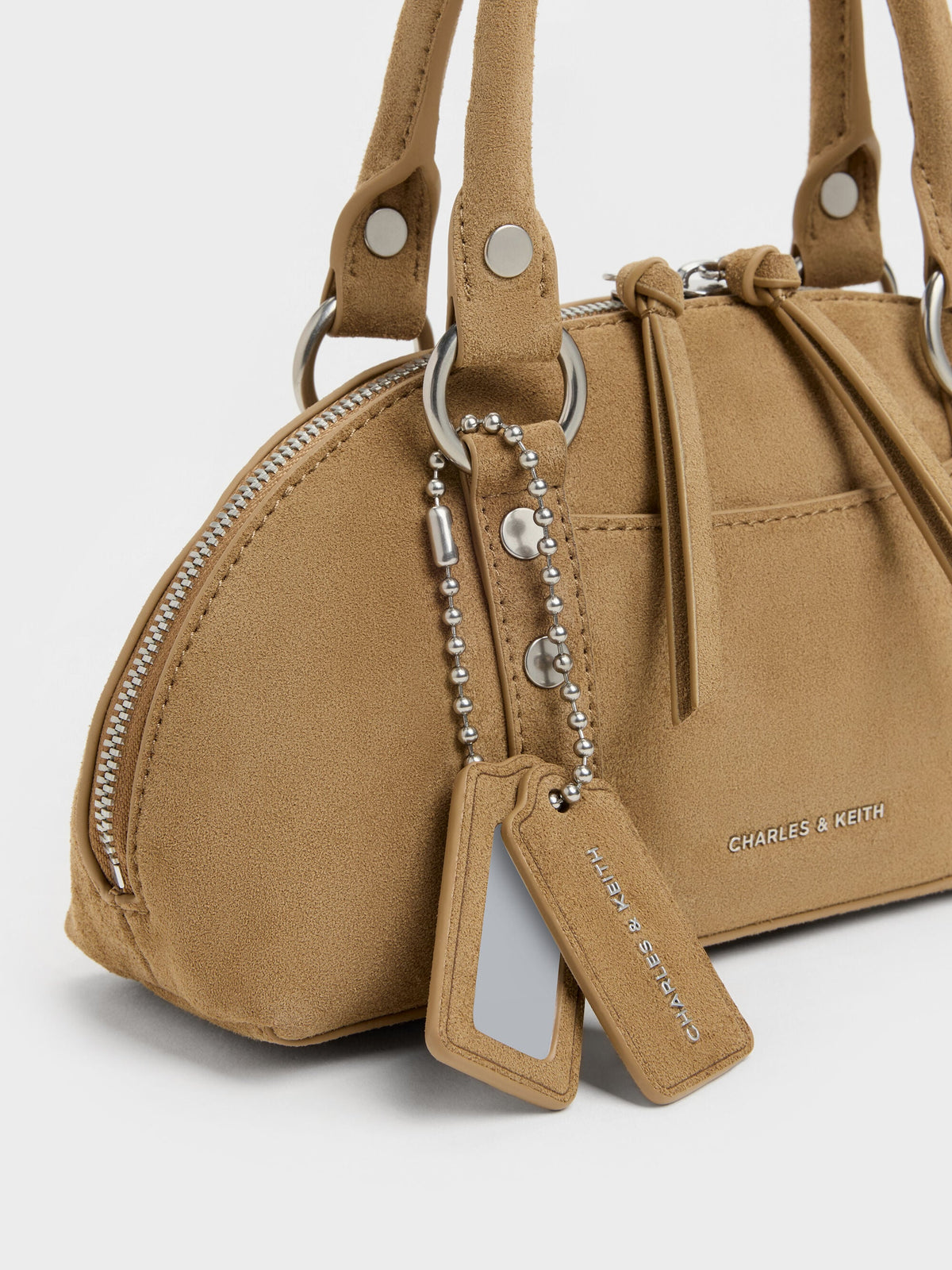 Tatiana Studded Bowling Bag - Sand | CHARLES & KEITH