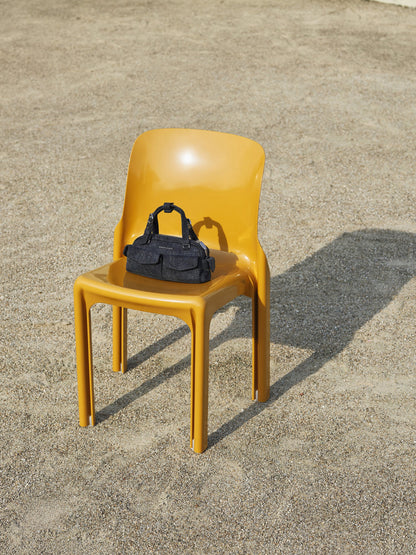 Rachel Denim Multi-Pocket Bowling Bag - Denim Blue | CHARLES & KEITH