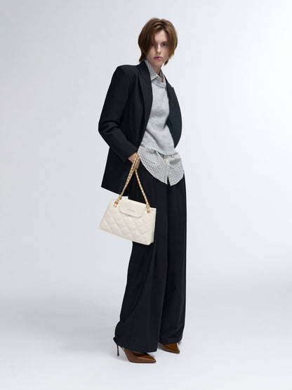 Apfra Quilted Shoulder Bag - Cream | CHARLES & KEITH