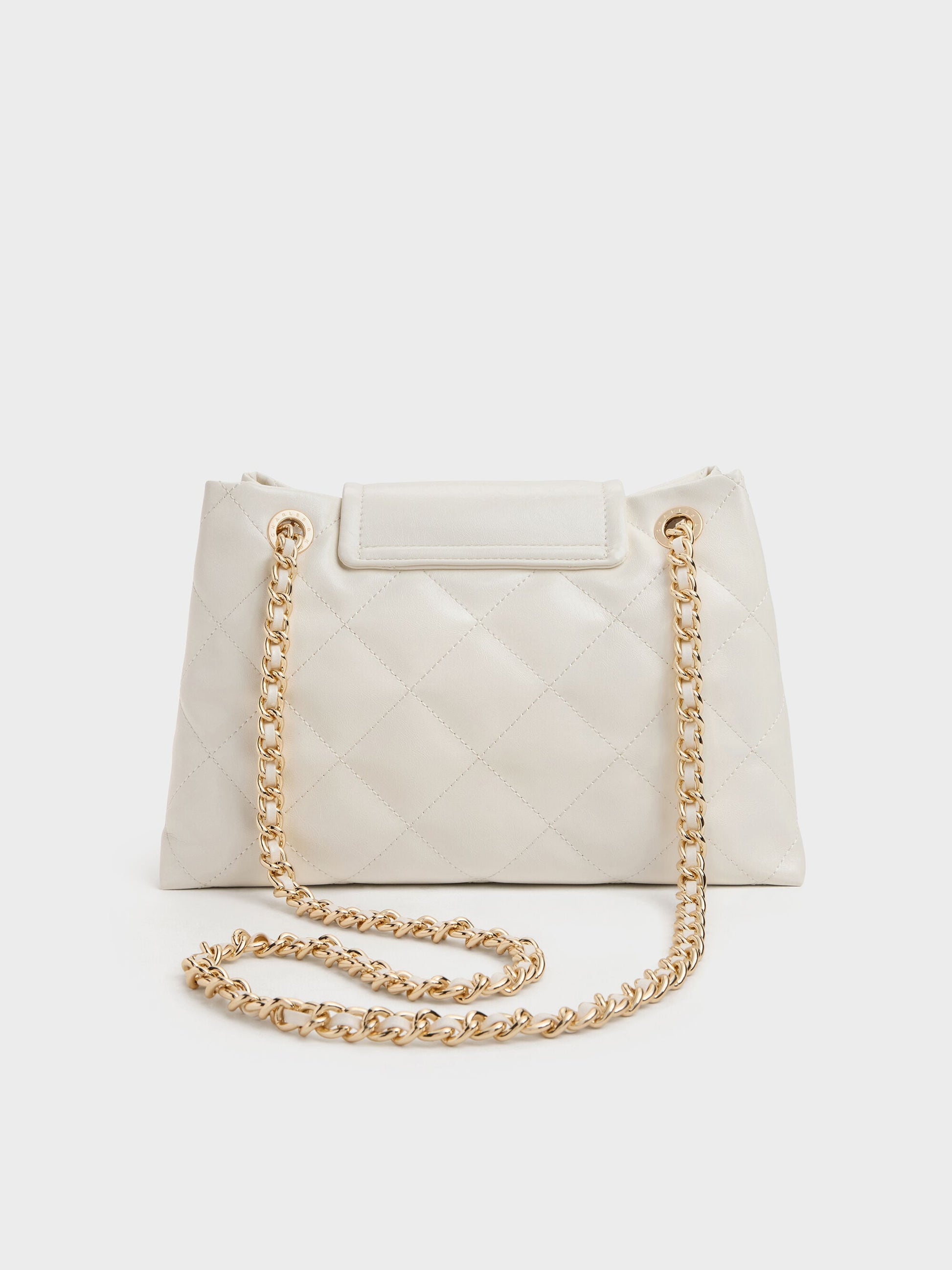 Apfra Quilted Shoulder Bag - Cream | CHARLES & KEITH