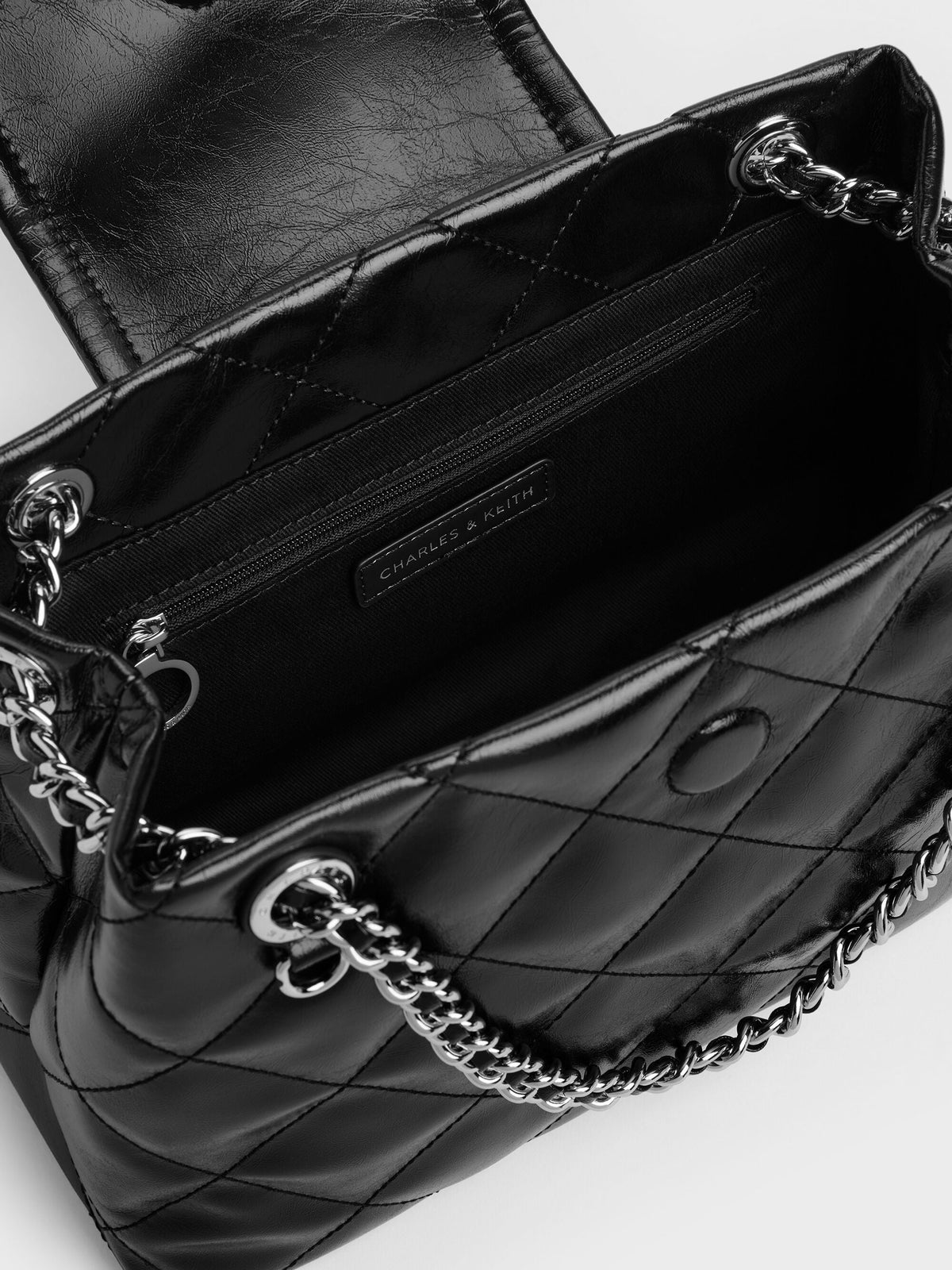 Apfra Quilted Shoulder Bag - Noir | CHARLES & KEITH