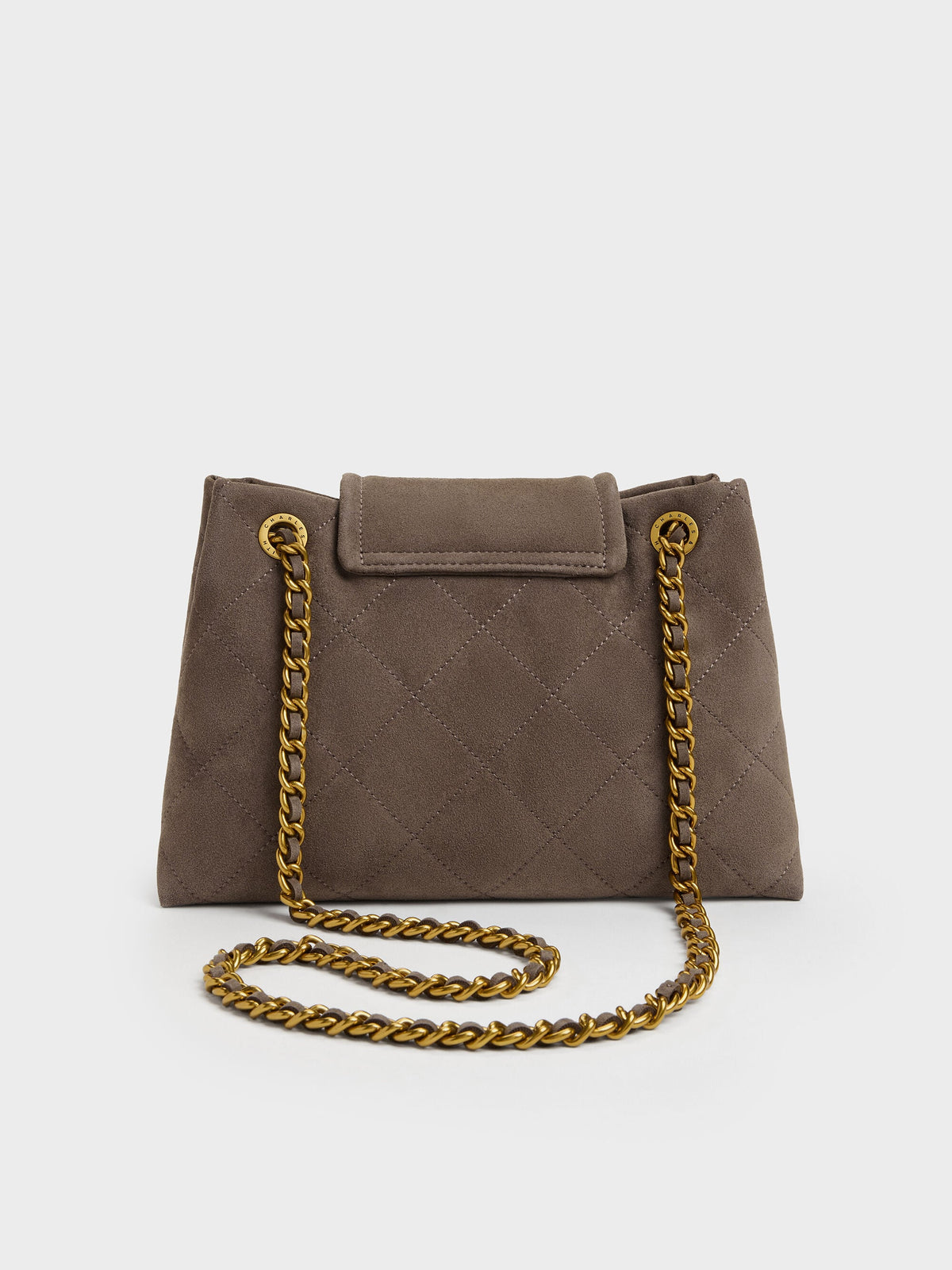 Apfra Quilted Shoulder Bag - Stone Grey | CHARLES & KEITH