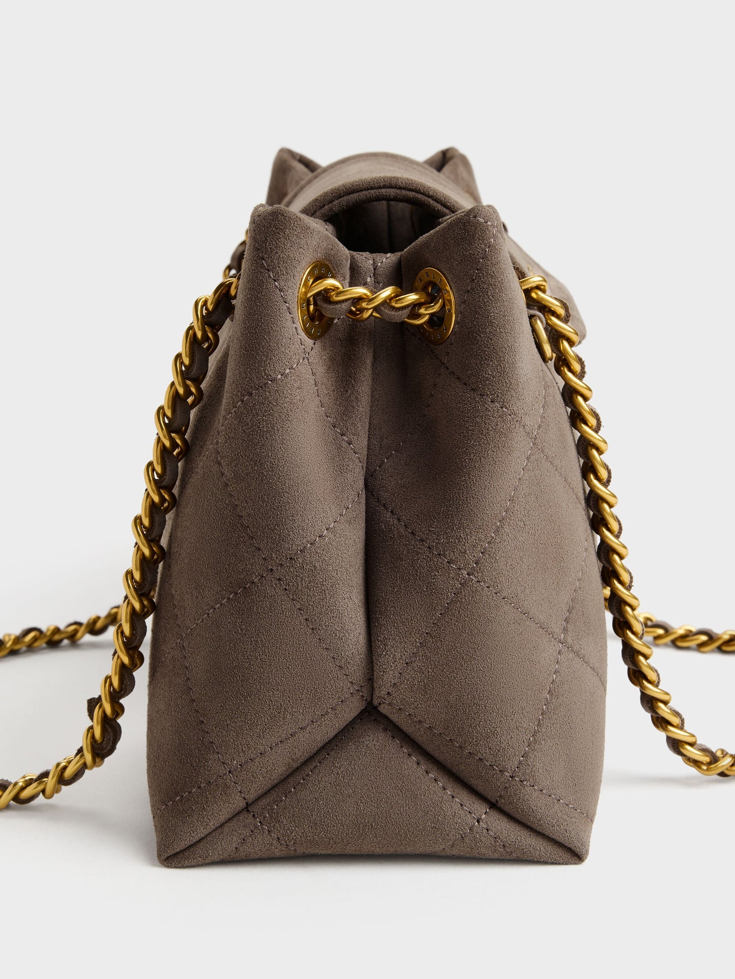 Apfra Quilted Shoulder Bag - Stone Grey | CHARLES & KEITH
