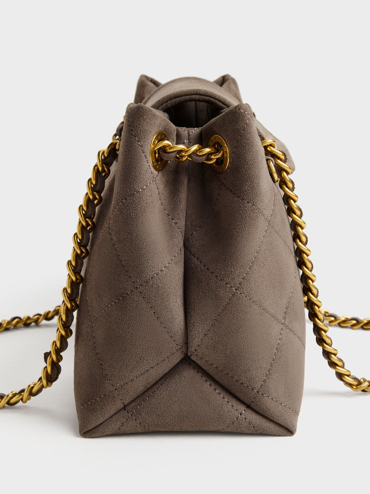 Apfra Quilted Shoulder Bag - Stone Grey | CHARLES & KEITH