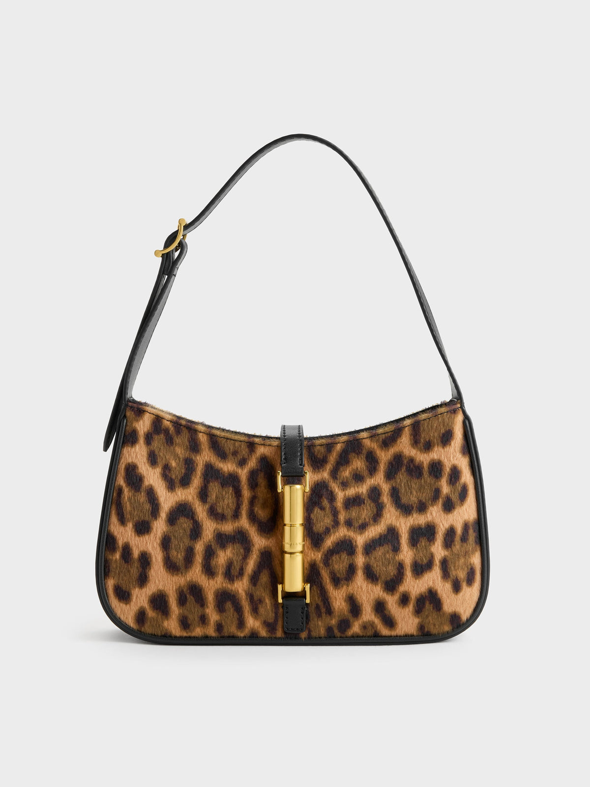 Cesia Leopard-Print Metallic-Accent Shoulder Bag - Multi | CHARLES & KEITH