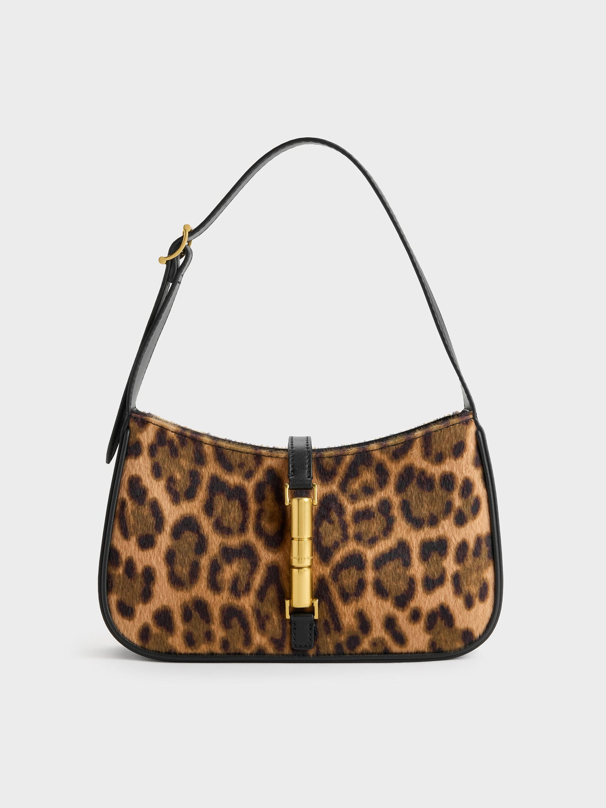 Cesia Leopard-Print Metallic-Accent Shoulder Bag - Multi | CHARLES & KEITH