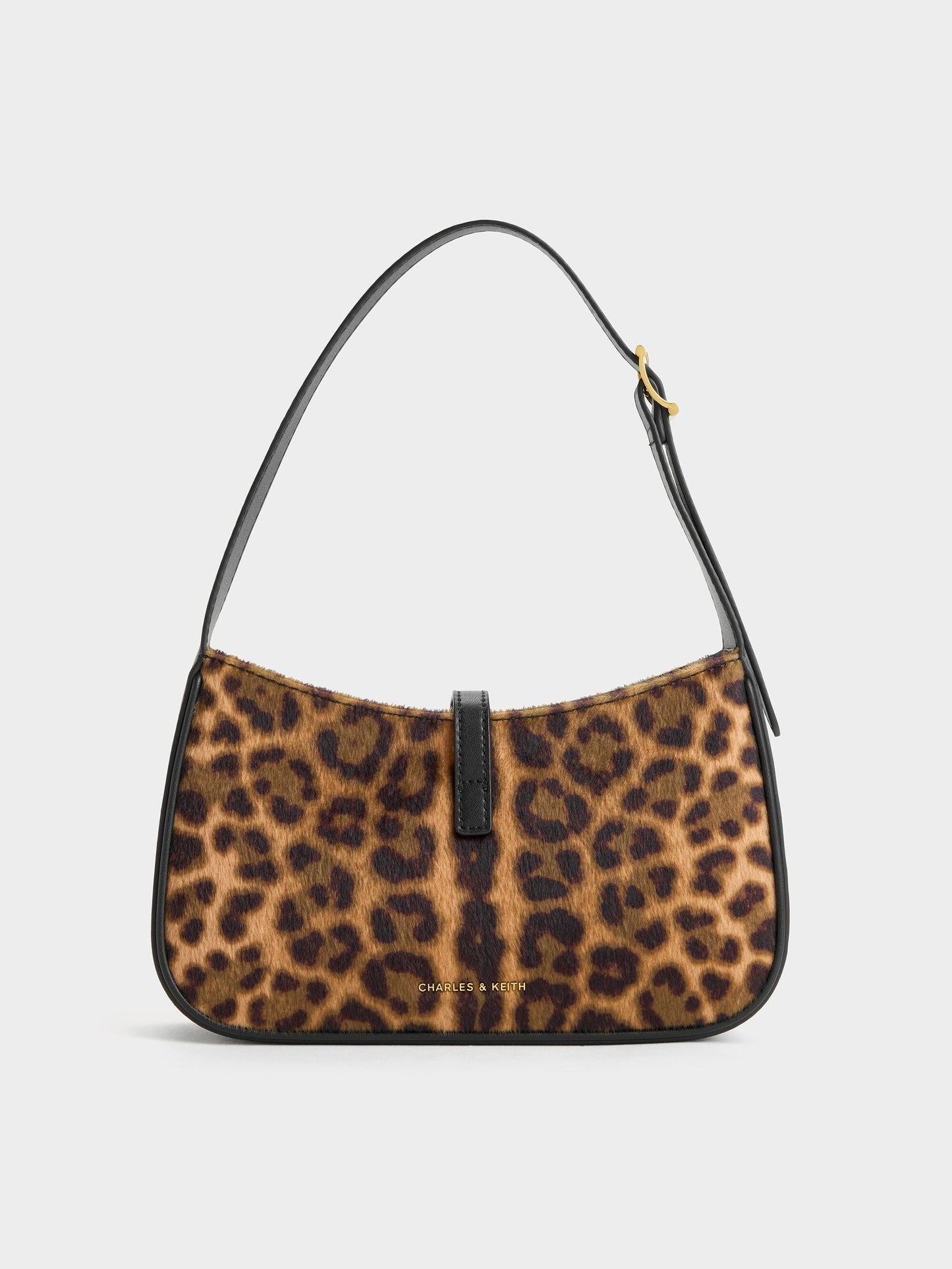 Cesia Leopard-Print Metallic-Accent Shoulder Bag - Multi | CHARLES & KEITH