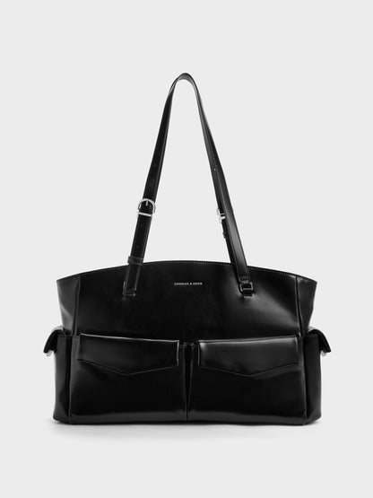 Rachel Multi-Pocket Tote Bag - Noir | CHARLES & KEITH
