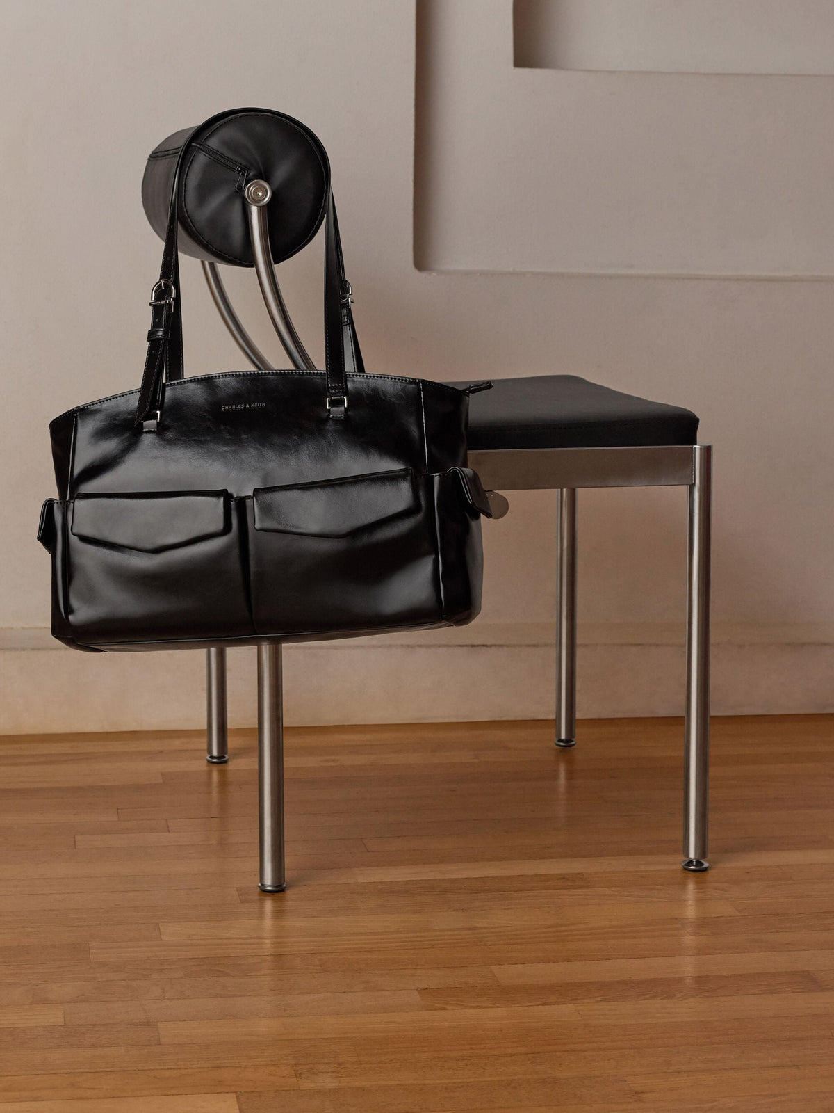 Rachel Multi-Pocket Tote Bag - Noir | CHARLES & KEITH
