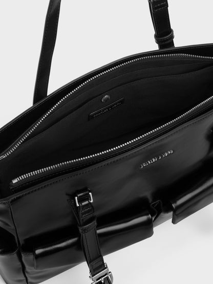 Rachel Multi-Pocket Tote Bag - Noir | CHARLES & KEITH