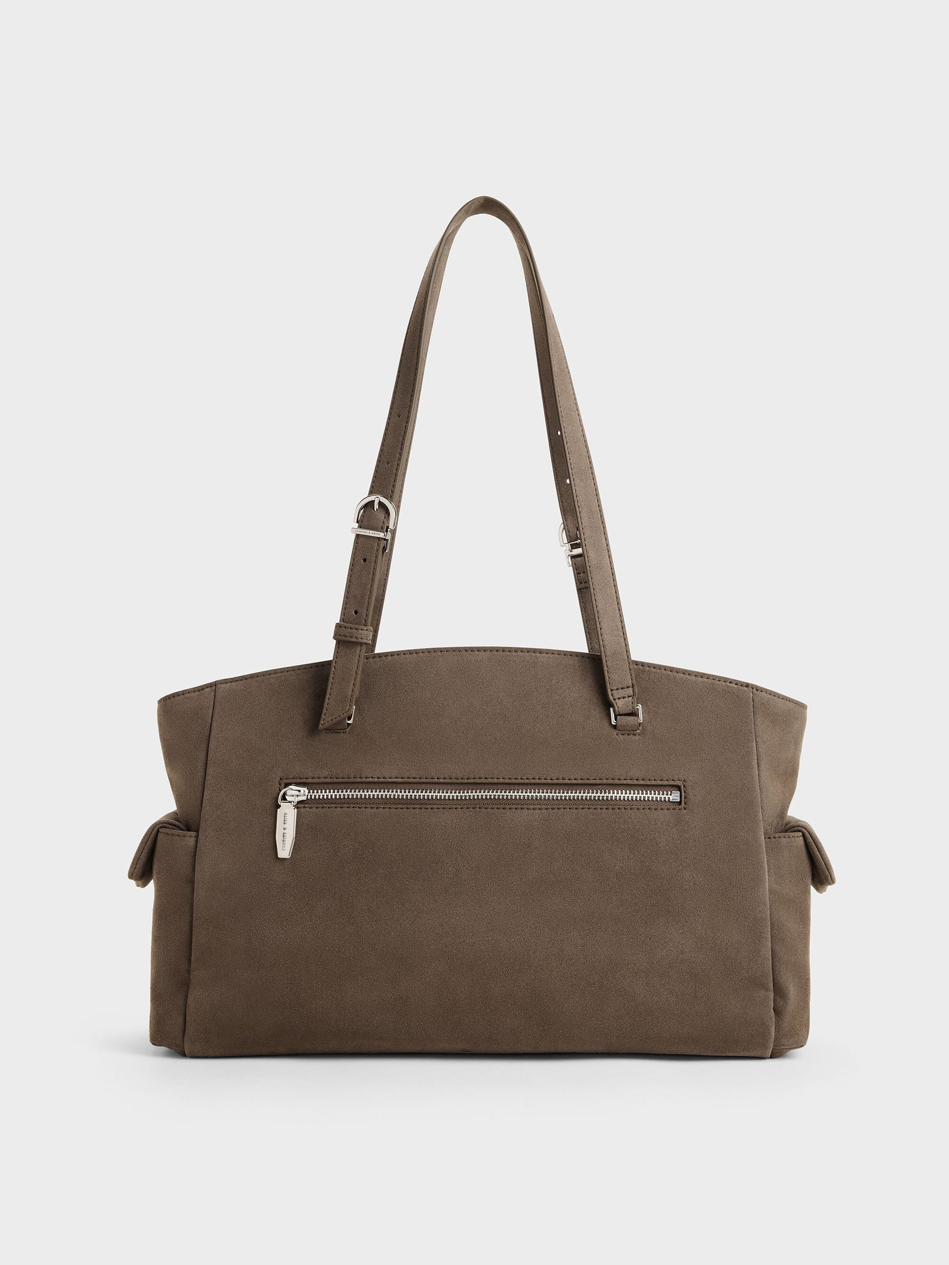 Rachel Multi-Pocket Tote Bag - Stone Grey | CHARLES & KEITH