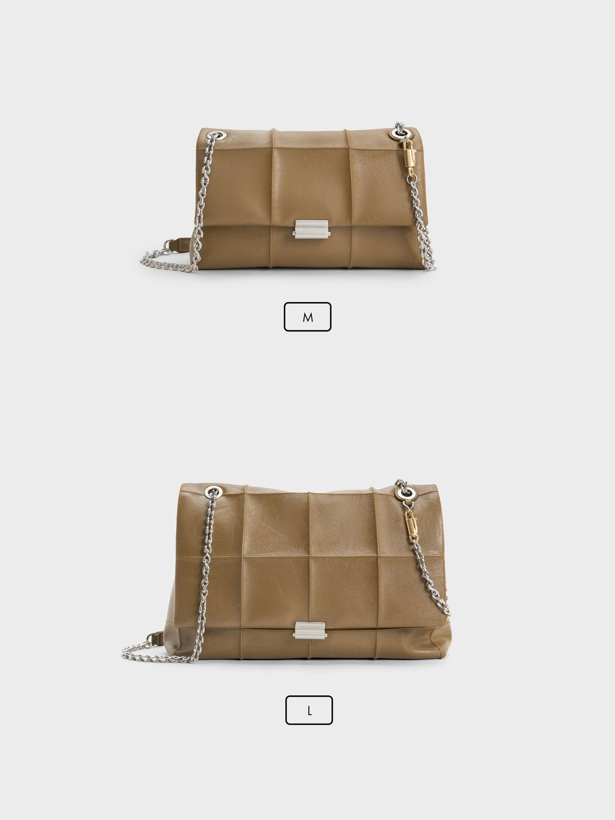 Large Delfina Quilted Chain-Strap Shoulder Bag - Walnut Brown | CHARLES & KEITH