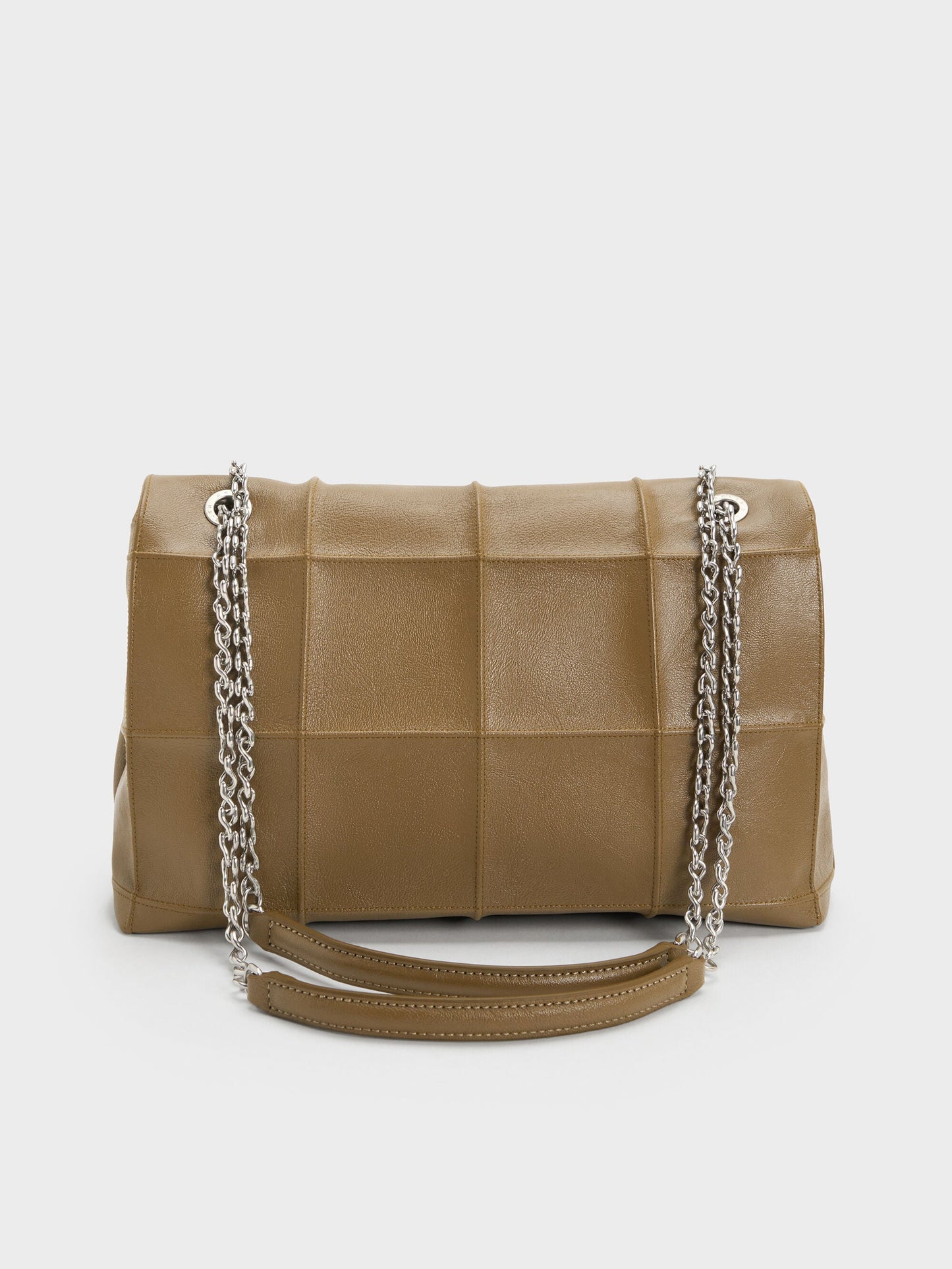 Large Delfina Quilted Chain-Strap Shoulder Bag - Walnut Brown | CHARLES & KEITH