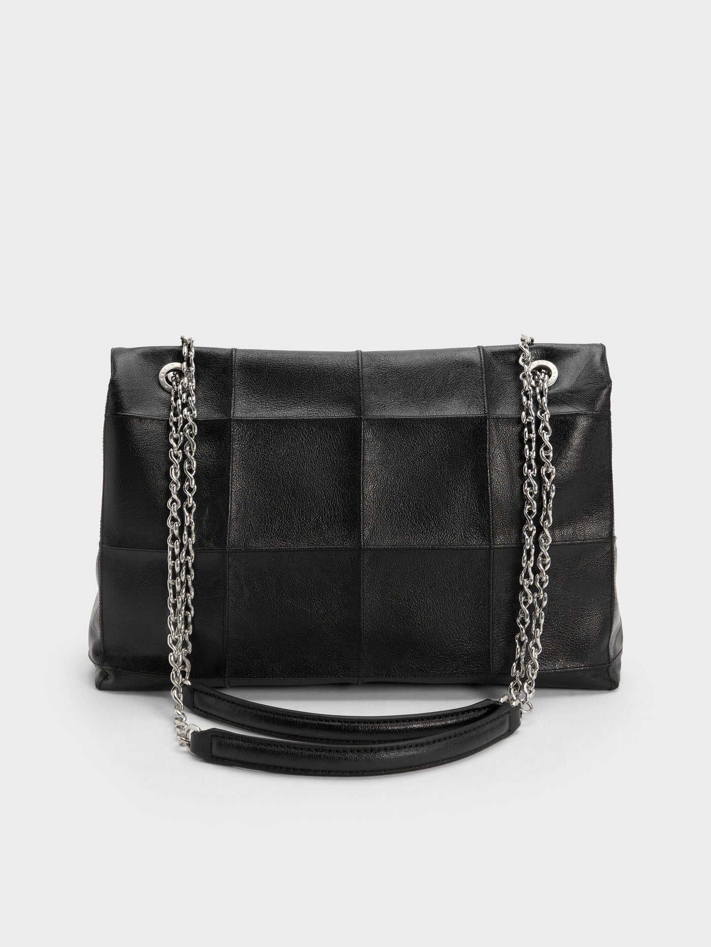 Large Delfina Quilted Chain-Strap Shoulder Bag - Black | CHARLES & KEITH