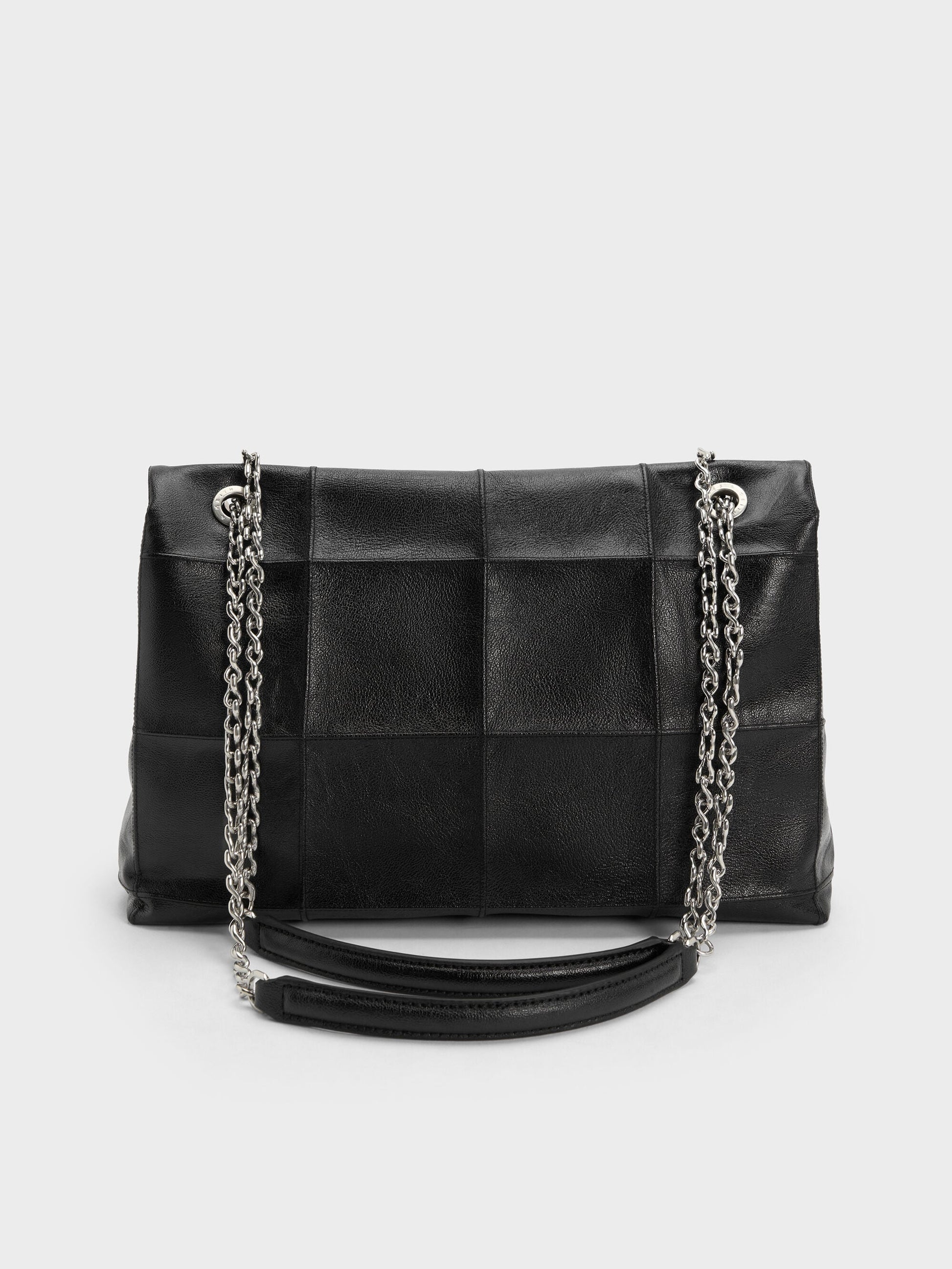 Large Delfina Quilted Chain-Strap Shoulder Bag - Black | CHARLES & KEITH
