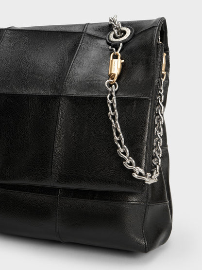 Large Delfina Quilted Chain-Strap Shoulder Bag - Black | CHARLES & KEITH