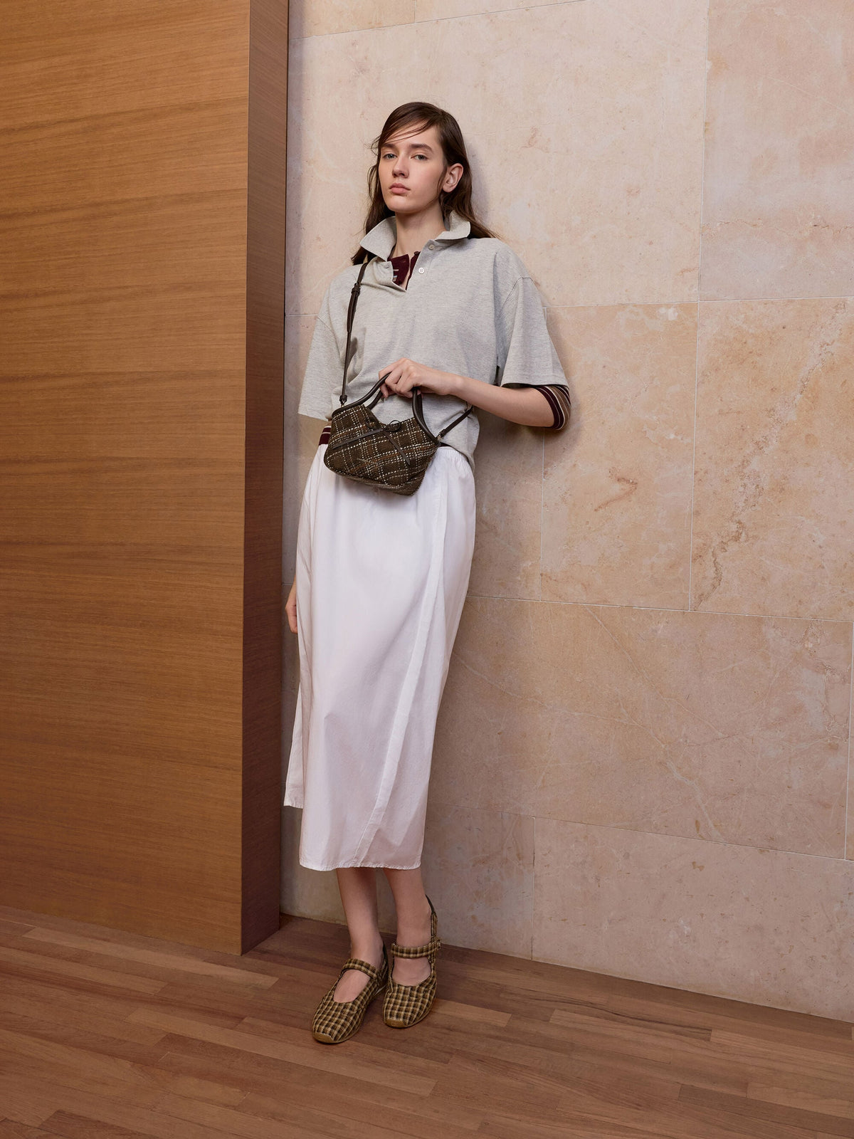 Hazel Checkered Bow Tubular Top Handle Bag - Multi | CHARLES & KEITH