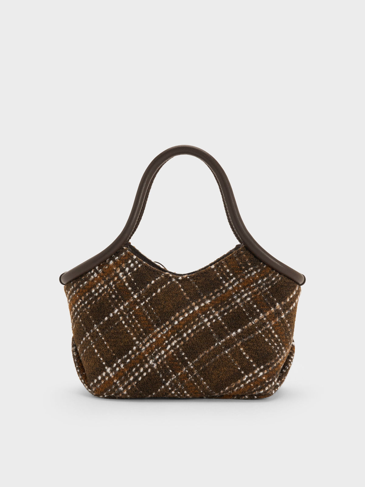 Hazel Checkered Bow Tubular Top Handle Bag - Multi | CHARLES & KEITH