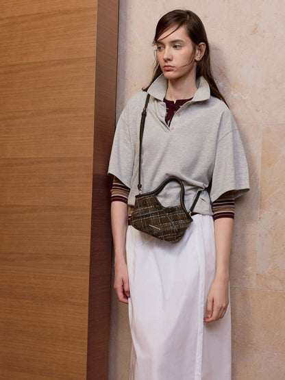 Hazel Checkered Bow Tubular Top Handle Bag - Multi | CHARLES & KEITH