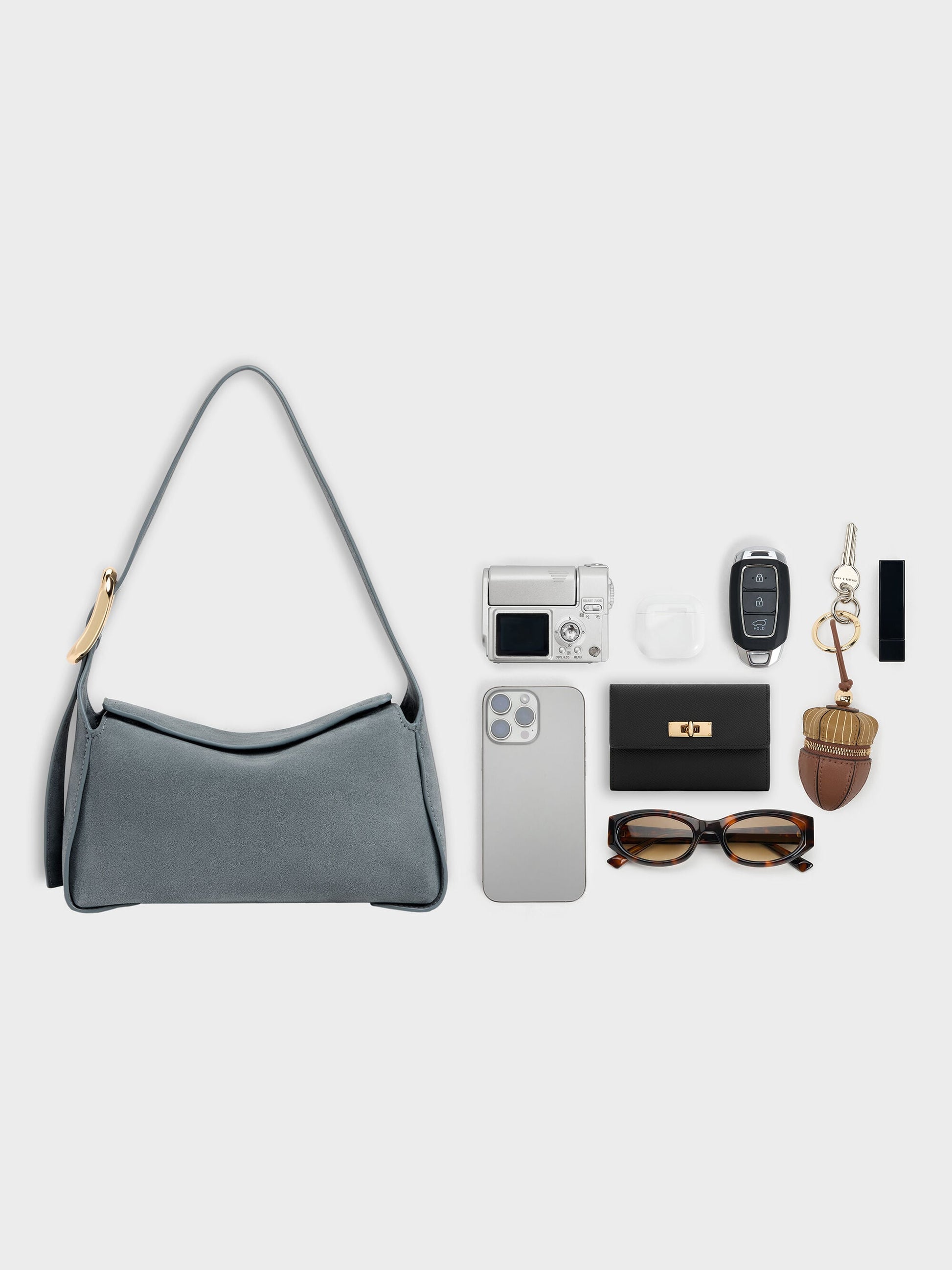 Aislin Shoulder Bag - Smoky Blue | CHARLES & KEITH