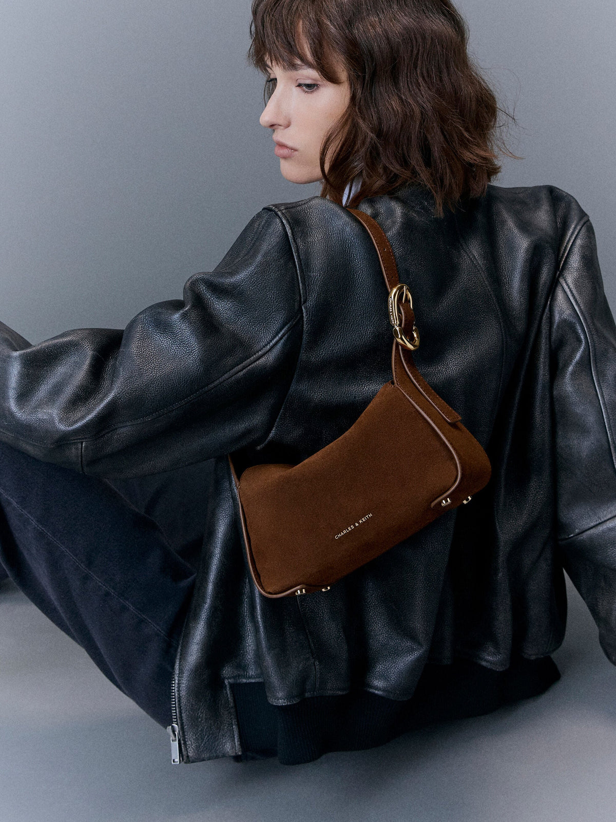 Aislin Shoulder Bag - Pecan Brown | CHARLES & KEITH