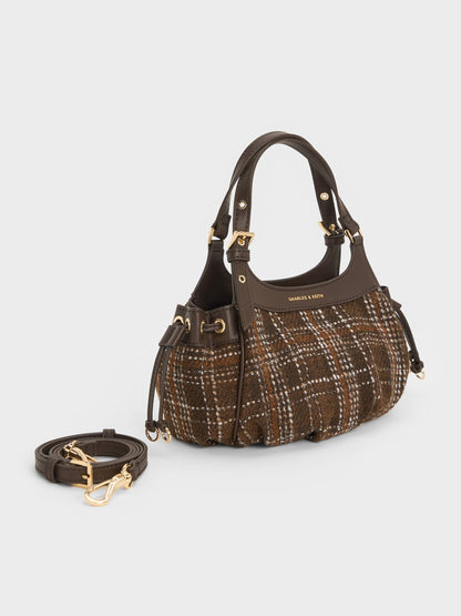 Mini Lillith Checkered Drawstring Bucket Bag - Multi | CHARLES & KEITH