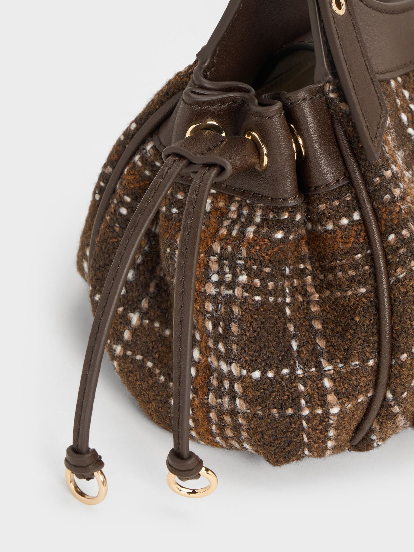 Mini Lillith Checkered Drawstring Bucket Bag - Multi | CHARLES & KEITH