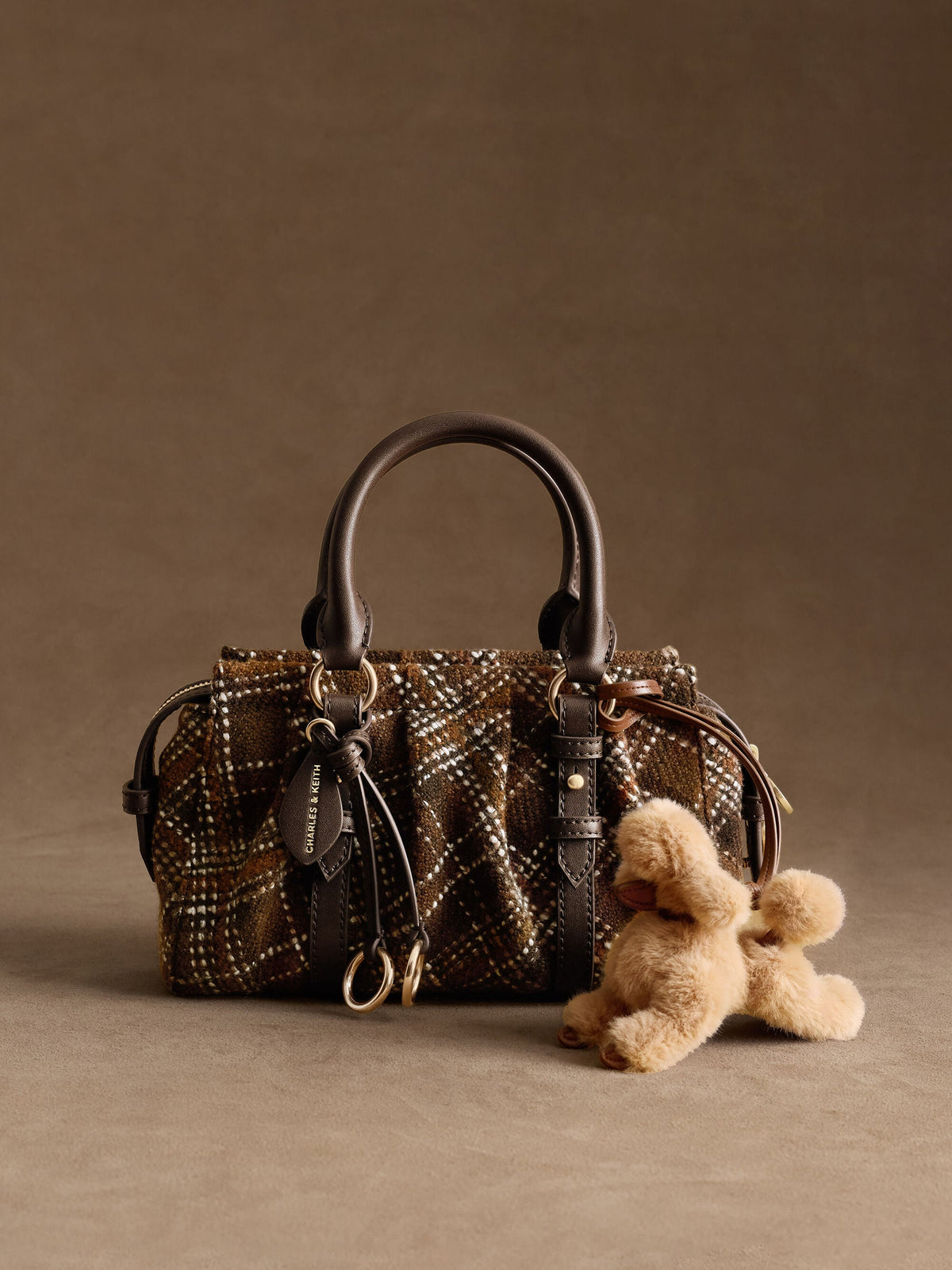 Britton Checkered Top Handle Tote Bag - Multi | CHARLES & KEITH