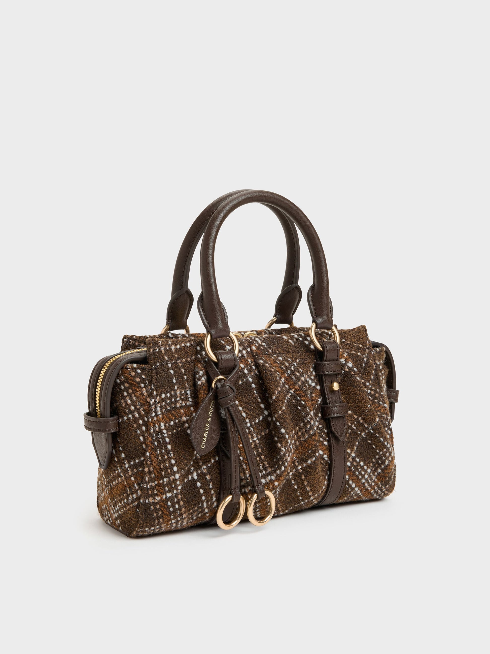 Britton Checkered Top Handle Tote Bag - Multi | CHARLES & KEITH