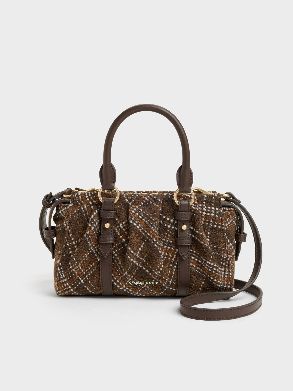 Britton Checkered Top Handle Tote Bag - Multi | CHARLES & KEITH