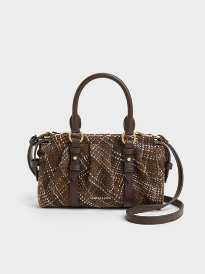 Britton Checkered Top Handle Tote Bag - Multi | CHARLES & KEITH