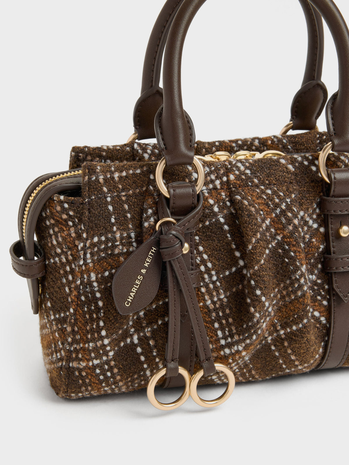 Britton Checkered Top Handle Tote Bag - Multi | CHARLES & KEITH