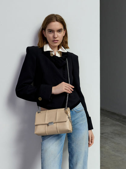 Delfina Quilted Chain-Strap Shoulder Bag - Sand Beige | CHARLES & KEITH