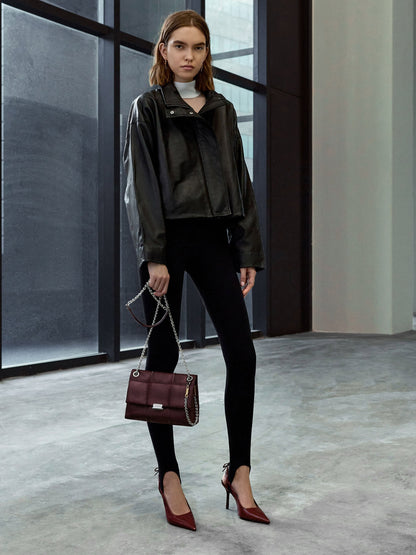 Delfina Quilted Chain-Strap Shoulder Bag - Wineberry Red | CHARLES & KEITH