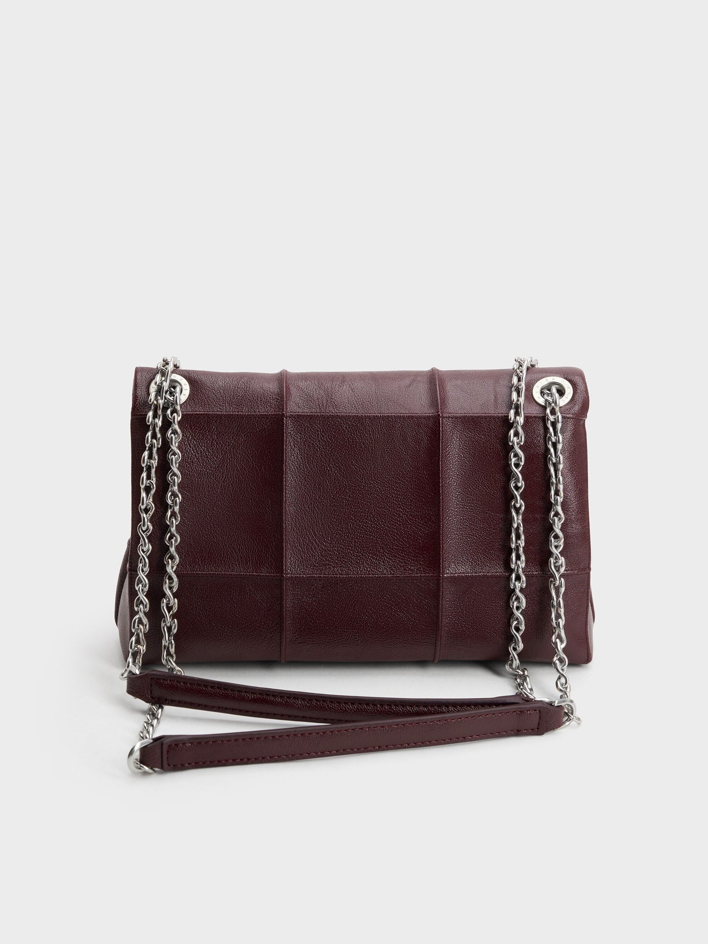 Delfina Quilted Chain-Strap Shoulder Bag - Wineberry Red | CHARLES & KEITH